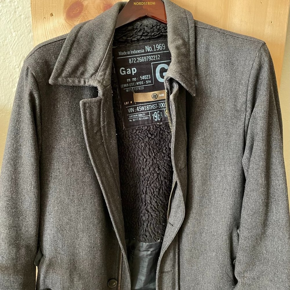 90s vintage GAP heavy wool trench coat